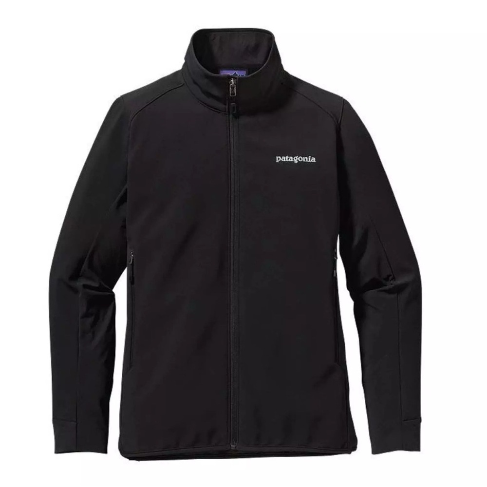 New Patagonia Jacket Womens S Black Adze Hybrid Soft Shell Full Zip Rare